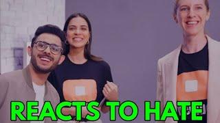 @CarryMinati REACTS To HATE on New Video Metube Space  CarryMinati Roast Video Reaction #shorts