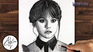 How to Draw WEDNESDAY ADDAMS  Drawing Tutorial step by step