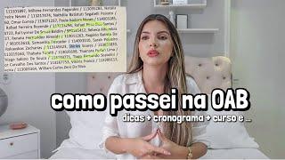 Como PASSEI NA OAB DICAS + CRONOGRAMA DE ESTUDOS + COMO ESTUDEI + COMO FOI  Shirley Soares