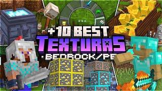 TOP 10 MEJORES TEXTURAS para MEJORAR tu MINECRAFT 1.21+ BedrockPE TEXTURAS MINECRAFT PE 1.21+