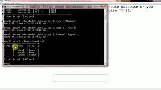 MYSQL Table and Database Creation using command Line