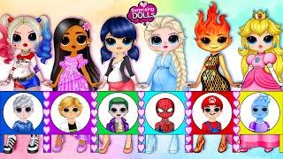 Marinette Harley Quinn Ember Princess Peach become Parents  SurprisingDolls Best Paper DIY