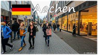 Aachen Downtown Walking Tour  4K Walk During Corona Pandemic  Germany  Cloudy Day