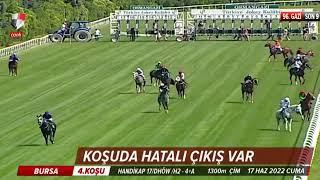 Bursa 4. koşuda hatalı çıkış yapıldı koşu tekrarlandı...