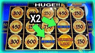 Wow 2 Minor Jackpot Progressives High Limit Won in Dragon LInk Slot