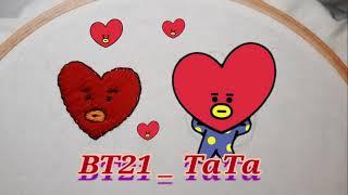 Tutorial Menyulam Tata BT21 - BTS  hand embroidery BT21 Tata  Rischa wedi