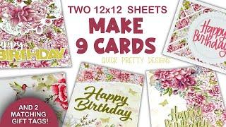 9 Beautiful quick Birthday cards using 2 papers  DIY Birthday card ideas  card making tutorial