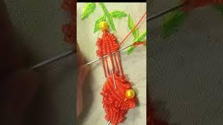 How to embroider 3D lily flowers  3D embroidery SHORT