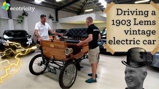 Driving a 1903 Lems vintage electric car