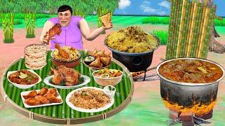 Bamboo Thali Chicken Biryani Roti Mutton Curry Fish Fry Hindi Kahani Moral Stories New Comedy Video