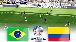 BRAZIL vs COLOMBIA  COPA AMERICA USA 2024  FOOTBALL GAMEPLAY HD