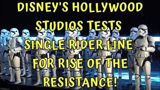 DISNEYS HOLLYWOOD STUDIOS TESTS SINGLE RIDER LINE FOR RISE OF THE RESISTANCE