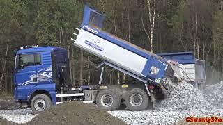 4K MAN TGX 26 580 & 2x Volvo FH 540 Dump Trucks Tipping Their Loads