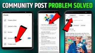 How To Enable Community Tab On YouTube  Creat Post Problem Solved  Community Tab Kaise Enable Kare