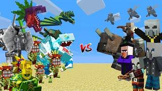 MOWZIES MOBS vs RAID GANG  Minecraft Mob Battle