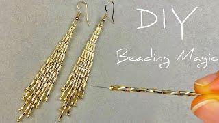 Fringe Beaded Earrings Tutorial Beading Tutorials  DIY Seed Bead Earrings