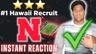 REACTION #1 Recruit In Hawaii COMMITS TO NEBRASKA  Houston Kaahaaina  Husker Football Recruiting