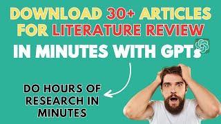 Get 30+ Research Articles for Your Literature Review in minutes using GPTs. Download with Zotero.