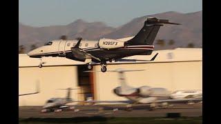 Embraer Phenom 300 in gusty winds in Van Nuys