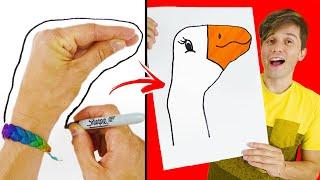 É Possível fazer DESENHOS apenas com a MÃO?  Truques de Arte para Iniciantes