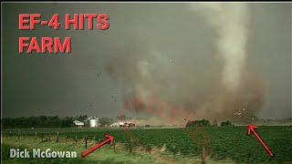 RARE - Multi-Vortex tornado destroys barn dances on pond  Alpena SD EF-4 Tornado June 18 2014