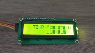 FL PROG & Arduinoчасы на LCD 1602 температура влажность крупным шрифтом.