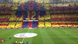 Espectacular mosaic al Camp Nou pel FC Barcelona- Madrid