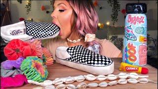 ASMR VSCO GIRL EDIBLE HYDRO FLASK FAKE SCRUNCHIES VANS CANDY SHELL NECKLACE CARMEX MUKBANG 먹방