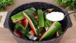 Add baking soda to the watermelon rind. Super Delicious and very Surprising