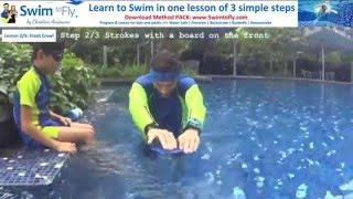 TEACH to swim FREESTYLE  Front Crawl to a Child  in 3 Steps - Demonstration lesson for BEGINNERS