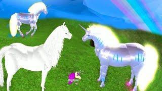 Glowing Unicorns  Roblox Lets Play Horse World Video Game