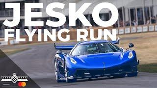 1600PS Koenigsegg Jesko flies up the FOS Hill  5.0-litre twin-turbo V8