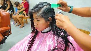 Sweet girl gets a severe summer haircut and rocks it