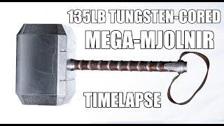 FIRST EVER TUNGSTEN-CORED THORS HAMMER WORLDS HEAVIEST  135LB MJOLNIR Timelapse build