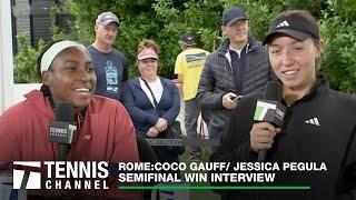 Coco GauffJessica Pegula discuss their win and team bonding in escape rooms  2023 Rome Semifinal