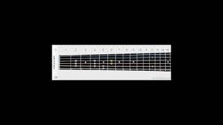 Notes A Major Mod Scale 2 Octaves Guitar No 12  C2 to C4 String and Finger Numbers