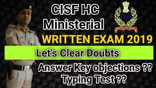 CISF HCM Answer Key Challenge?? Typing Test??