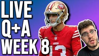 Is Brock Purdy Playing in Week 8 Fantasy Football? Live Q&A