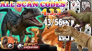 Jurassic World EPIC EVOLUTION CHAOS THEORY MATTEL TOYS Scan Codes All Dinosaurs UPDATE 4356 T REX