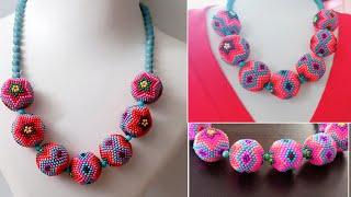 Boncuktan top kolye yapımı I Necklace making with bead balls.