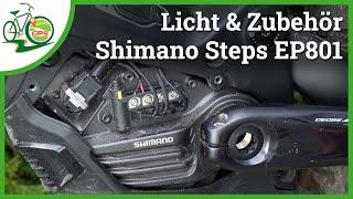 Shimano STEPS EP801 eBike  Anschlüsse & Stecker  Licht & Zubehör nachrüsten  Abdeckung entfernen