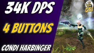 34K DPS  4 Buttons Low Intensity GW2 Harbinger Build For Group Content