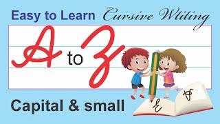 Cursive Writing for children  Cursive Capital & small alphabet  Learning Booster  Write A to Z