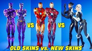 OLD FORTNITE SKINS vs. NEW FORTNITE SKINS Iron Man Black Cat Doctor Doom Shuri