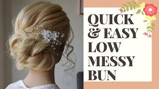 Quick and easy low messy bun hair tutorial