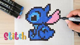 Como dibujar a STITCH en PIXEL ART – Tutorial paso a paso #stich