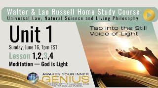 HOW DOES MEDITATION HELP YOU CREATE?  The Walter Russell Home Study Course LIVE SHOW