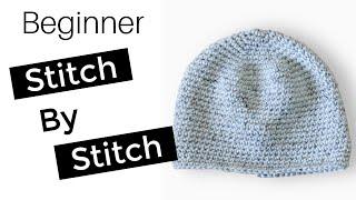 How to Crochet a Beanie for Beginners - Adult