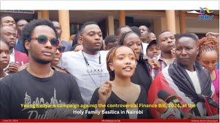 Reject Nairobi youth gather at Holy Family Basilica to campaign against the 2024 Finance Bill