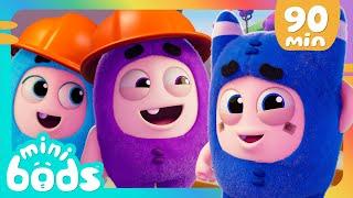 Construction Clash  Minibods  Mini Oddbods  Baby Oddbods  Funny Cartoons For Kids